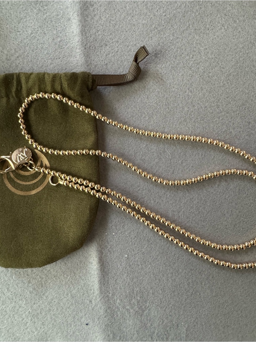 Jane Winn
Gold Beaded Necklace -
Double wrap or Single Loop
Total 32” length - Picture 6 of 6
